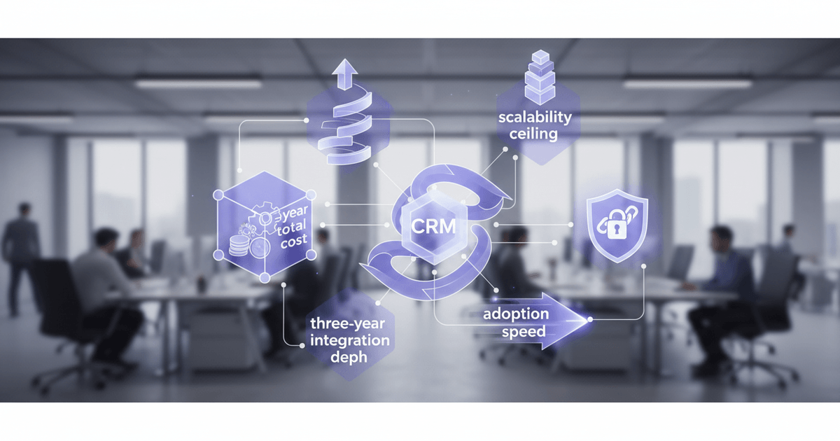 business professionals analyzing CRM software options on laptop screens for best custom CRM for mid-sized companies 2026